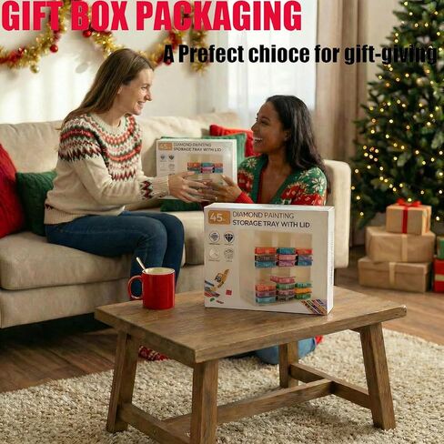 45 Pcs Diamond Storage Containers,Diamond Painting Sliding Trays ,Stackable Diamond Art Trays , 2-in-1 Art Carft Storage Box Set Line-Up for Diamond Accessories ,Bead and Jewelry (Transparent/45Pcs) in Saudi Arabia