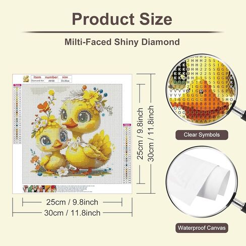 Anuver Diamond Painting Kits for Adults Duck, 5D Round Diamond Art Kits for Beginners, DIY Full Drill Crystal Gem Painting Kits for Home Wall Decor 12x12Inch, Animal in Saudi Arabia