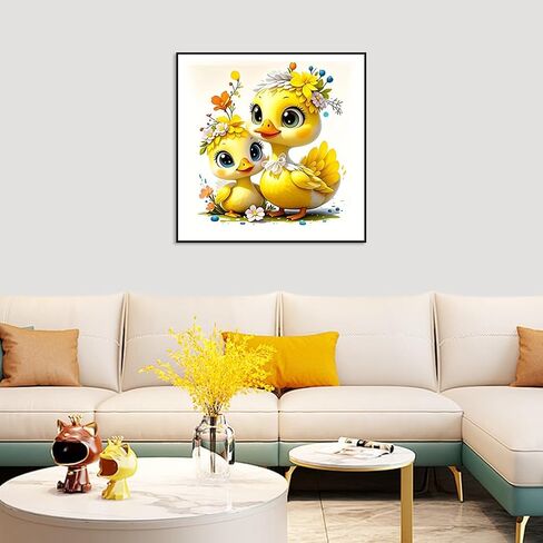 Anuver Diamond Painting Kits for Adults Duck, 5D Round Diamond Art Kits for Beginners, DIY Full Drill Crystal Gem Painting Kits for Home Wall Decor 12x12Inch, Animal in Saudi Arabia