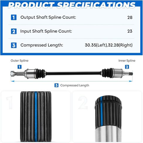 TadaMark Rear CV Axle Shaft Assembly Fit for Honda CR-V CRV 2.4L 2.4 2007-2011 L4, From Japan Built, for 4WD(Four-Wheel Drive) Only, Rear Left Driver and Rear Right Passenger Side in Kuwait