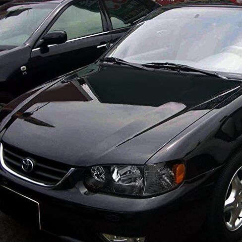 SPEC-D TUNING Black Housing Clear Lens Headlights + Corner Lights Compatible with 2001-2002 Toyota Corolla, L+R Pair Head Light Lamp Assembly in Kuwait