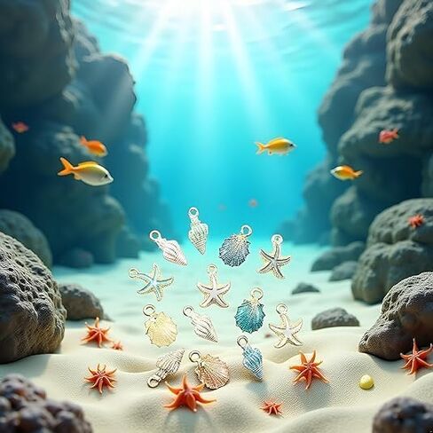 13 Pcs Starfish Conch Sea Shell Pendants Mixed Random DIY Charms Sea Necklace Pendant for Women Jewelry Creative Jewelry Making Handmade Nautical Ocean Shell Enamel Craft Charms Accessory in Saudi Arabia