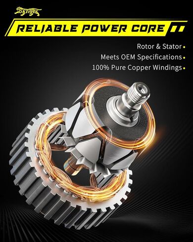 Oktiger 136A Diesel Upgraded Alternator for Dodge Ram 2500 Ram 3500 Laramie Slt Sport St Trx4 2006 2007 5.9L, for Dodge Ram 2500 St Ram 4000 2006-2009, L6 12V CW 8-Groove Clutch Pulley OE 04801475AA | Precision CNC castings + die-cast aluminum housing, Pu in Saudi Arabia