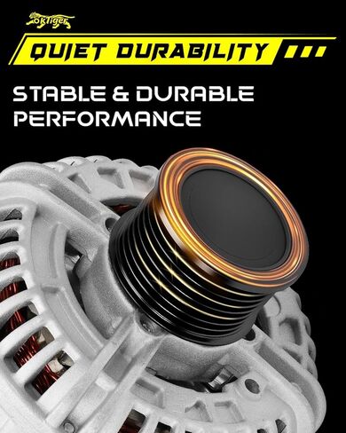 Oktiger 136A Diesel Upgraded Alternator for Dodge Ram 2500 Ram 3500 Laramie Slt Sport St Trx4 2006 2007 5.9L, for Dodge Ram 2500 St Ram 4000 2006-2009, L6 12V CW 8-Groove Clutch Pulley OE 04801475AA | Precision CNC castings + die-cast aluminum housing, Pu in Saudi Arabia
