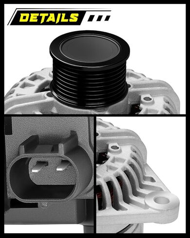 Oktiger 136A Diesel Upgraded Alternator for Dodge Ram 2500 Ram 3500 Laramie Slt Sport St Trx4 2006 2007 5.9L, for Dodge Ram 2500 St Ram 4000 2006-2009, L6 12V CW 8-Groove Clutch Pulley OE 04801475AA | Precision CNC castings + die-cast aluminum housing, Pu in Saudi Arabia