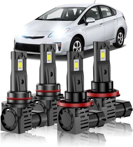 For Toyota Prius 2010 2011 2012 2013 2014 2015 Hi-Lo Beam Light Bulbs,6000K White,800% Brighter Lightness,Plug and Play,60,000 Hours Lifespan(Pack of 4) in Saudi Arabia