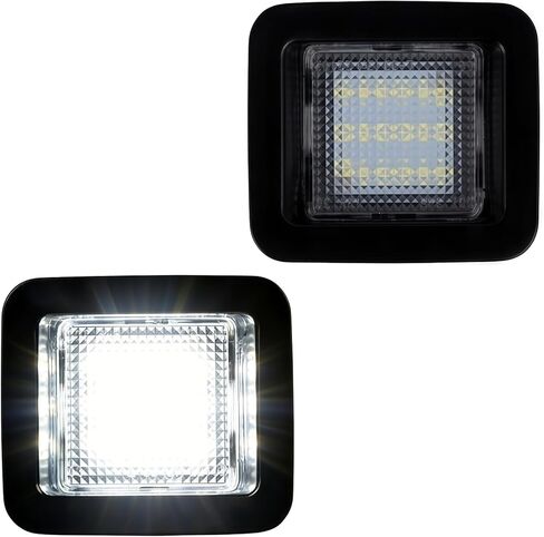 مجموعة ضوء لوحة الترخيص LED متوافقة مع Ford F150 2015 2016 2017 2018 2019 2020 2021 2022 2023 مجموعة إضاءة المصد الخلفي عدسة شفافة بيضاء 6000K مصباح F-150 XL XLT الملحقات، حزمة من 2 in Kuwait