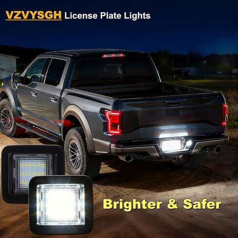 مجموعة ضوء لوحة الترخيص LED متوافقة مع Ford F150 2015 2016 2017 2018 2019 2020 2021 2022 2023 مجموعة إضاءة المصد الخلفي عدسة شفافة بيضاء 6000K مصباح F-150 XL XLT الملحقات، حزمة من 2 in Kuwait
