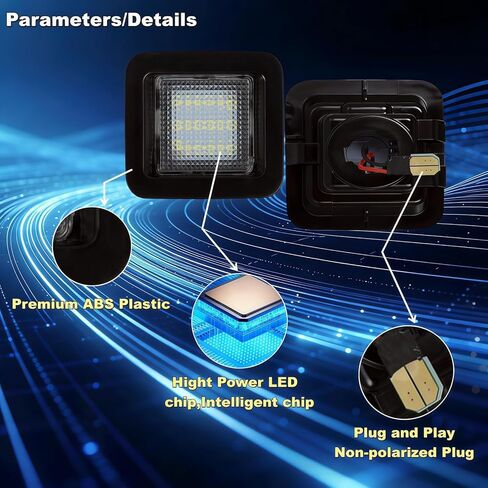 مجموعة ضوء لوحة الترخيص LED متوافقة مع Ford F150 2015 2016 2017 2018 2019 2020 2021 2022 2023 مجموعة إضاءة المصد الخلفي عدسة شفافة بيضاء 6000K مصباح F-150 XL XLT الملحقات، حزمة من 2 in Kuwait