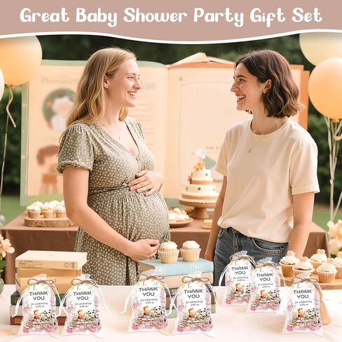 Diartpaint 50 Sets Storybook Baby Shower Party Favor A New Chapter Is About To Begin Thank You Cards Reading Theme Organza Bags Book Forest Animal Baby Shower Party Supply Candy Bag Party Return Gift in Saudi Arabia