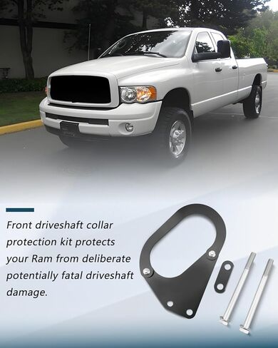 Front Driveshaft Loop Protection Kit, Fit for Dodge Ram 2500 2003-2013, Fit for Dodge Ram 3500 2003-2012, Black Steel Components in Kuwait