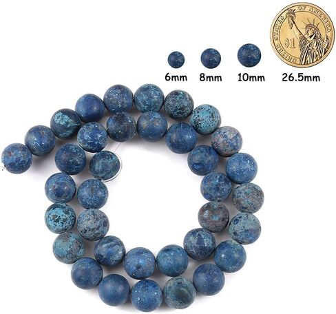 60pcs Natural Matte American Turquoise Gemstone Beads，6mm Frosted Round Loose Stone Beads for Jewelry Making Earring Bracelet Necklace DIY Crafts in Saudi Arabia