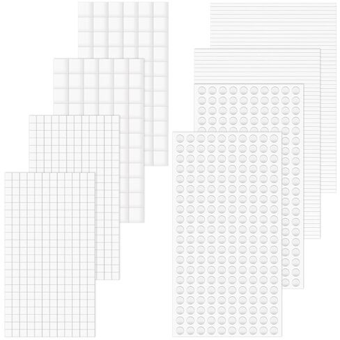 8 Sheets Adhesive Squares, 3D Foam Adhesive Dots Precut Squares Strips Foam Tape for DIY Crafts, Scrapbooking, Cards, Office Supplies, 4 Sizes Including 6mm, 8mm, 10mm, 12mm in Kuwait