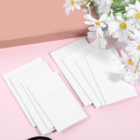 8 Sheets Adhesive Squares, 3D Foam Adhesive Dots Precut Squares Strips Foam Tape for DIY Crafts, Scrapbooking, Cards, Office Supplies, 4 Sizes Including 6mm, 8mm, 10mm, 12mm in Kuwait