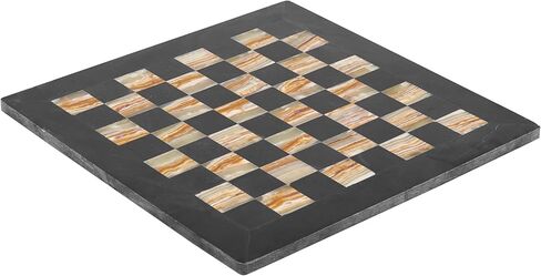 Marble Chess Board 15 Inch Handmade Oceanic and Black Stone Luxury Board Games for Adults & Family - Ideal Chess Board for Travel, Tabletop Play & Home Decor in Saudi Arabia