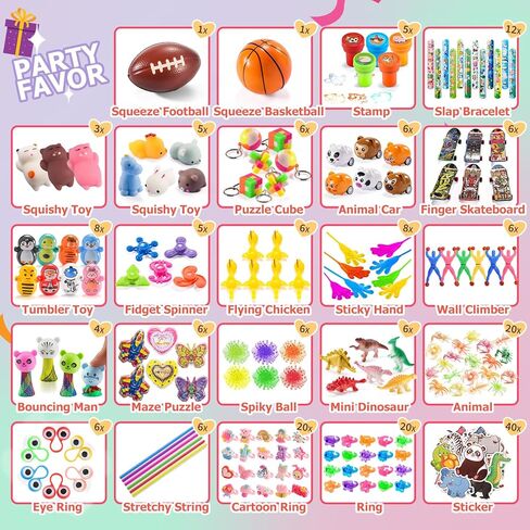 Party Favors for Kids 8-12, Goodie Bags Stuffers, Treasure Chest Prize Box Toys for Classroom Rewards, Birthday Pinata Fillers Christmas Stocking Stuffers Small Bulk Toys for Students School 4-8 3-5 in Saudi Arabia