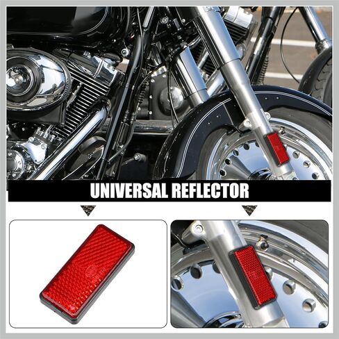 6 Pcs Rectangular Stick-on Safety Spoke Reflective Self Adhesive Reflector for Gate Posts Cars Trailer Motorcycle Trucks Boat Bicycle Bike Red Replacement Car Parts in Kuwait