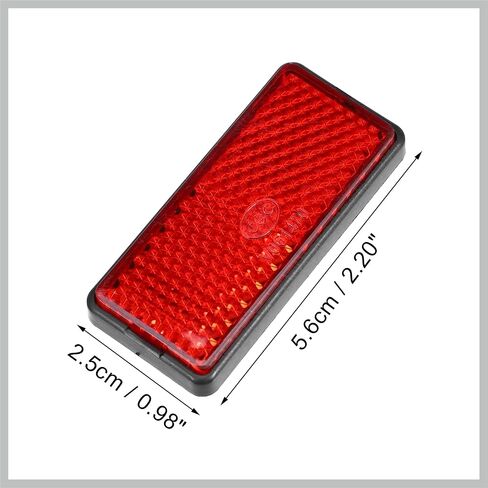 6 Pcs Rectangular Stick-on Safety Spoke Reflective Self Adhesive Reflector for Gate Posts Cars Trailer Motorcycle Trucks Boat Bicycle Bike Red Replacement Car Parts in Kuwait