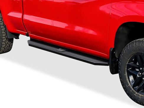 قضبان Nerf مقاس 6 بوصات (مسطحة من الفولاذ المقاوم للصدأ باللون الأسود) متوافقة مع Silverado Sierra 1500 2019-2026 Extended Cab & 2500 3500 2020-2026 (باستثناء 19 1500 LD)(Silverado 1500 LTD Sierra 1500 LD 2022) in Kuwait