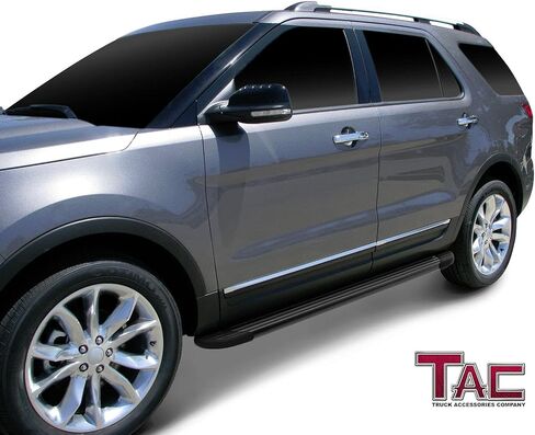 لوحات تشغيل TAC متوافقة مع 2011-2019 Ford Explorer Value من الألومنيوم بخطوات جانبية سوداء وقضبان Nerf وقضبان متدرجة للطرق الوعرة والإكسسوارات الخارجية للسيارات قطعتين in Kuwait
