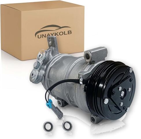 AC Compressor with Clutch Assembly Compatible with Chevy Silverado 1500 2500 3500, GMC Sierra, Tahoe, Suburban, Yukon, Cadillac Escalade 1999 2000 2001 2002, Replacement Air Conditioner Pump in Kuwait
