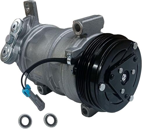 AC Compressor with Clutch Assembly Compatible with Chevy Silverado 1500 2500 3500, GMC Sierra, Tahoe, Suburban, Yukon, Cadillac Escalade 1999 2000 2001 2002, Replacement Air Conditioner Pump in Kuwait