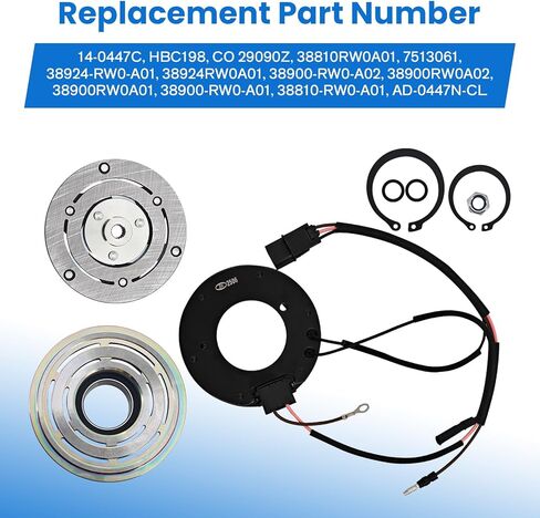 AC Compressor Clutch kit AD-0447N-CL Compatible with Honda Civic Hybrid 1.5L 2012-2013 and Fit for Acura ILX Hybrid 1.5L 2013-2015 A/C Clutch Kit Replaces # 38810RW0A01 in Saudi Arabia