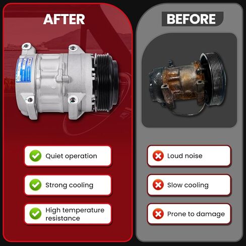 MOCA AC Compressor w/ 6-Groove Pulley fits For Toyota 2012-2017 Camry 2.5L, 2009-2012 RAV4 2.5L, 2011-2013 Sienna 2.7L in Kuwait