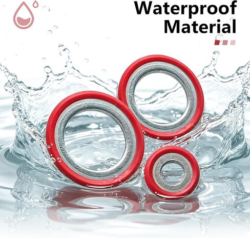 30PCS Air Conditioning Compressor Port Seal Washer, High Temperature Resistant A/C Compressor Cooling Pump Seals, 3 Specification Leak-proof Gaskets, for Most Cars Trucks (Red) in Saudi Arabia