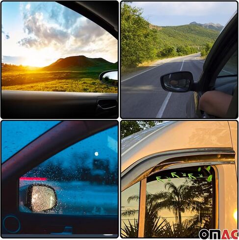 OMAC Window Visor Vent Rain Guard Deflector for VW Eurovan 1992-2003 Smoke 2 Pcs in Kuwait