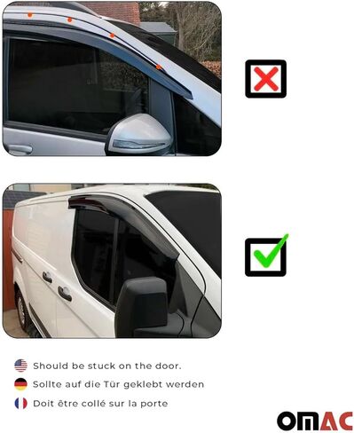 OMAC Window Visor Vent Rain Guard Deflector for VW Eurovan 1992-2003 Smoke 2 Pcs in Kuwait