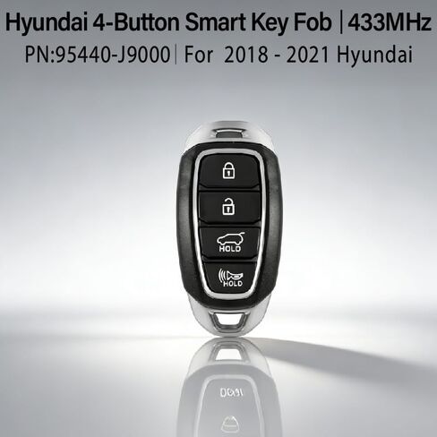 بديل لجهاز التحكم عن بعد Hyundai Kona Key Fob 2019 2020 2021 4 أزرار 433 ميجا هرتز TQ8-FOB-4F18، أسود in Kuwait
