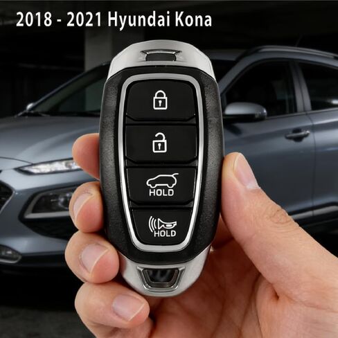 بديل لجهاز التحكم عن بعد Hyundai Kona Key Fob 2019 2020 2021 4 أزرار 433 ميجا هرتز TQ8-FOB-4F18، أسود in Kuwait