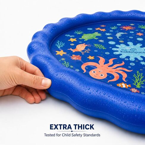 KiddoSpace Splash Pad Sprinkler for Kids and Dogs – 67" Baby Splash Pad for Toddlers 1-3, Crazy Daisy Sprinkler, Non-Slip BPA-Free Outdoor Water Play Mat, Repair Kit Included in Saudi Arabia