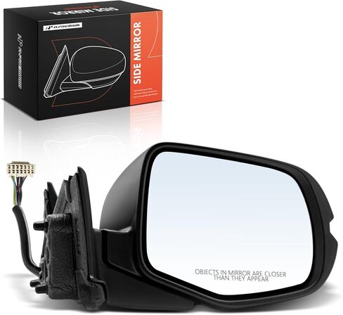 A-Premium Passenger Side Power Door Mirror - Compatible with Honda Pilot 2019-2022, Passport 2019-2023 - Heated Manual Folding Black Outside Rear View Mirror w/Turn Signal Light in Kuwait