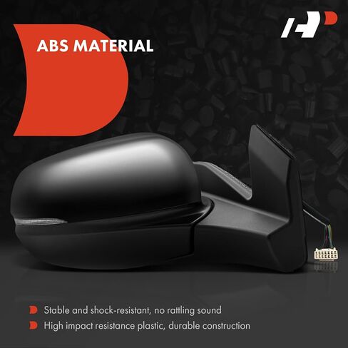 A-Premium Passenger Side Power Door Mirror - Compatible with Honda Pilot 2019-2022, Passport 2019-2023 - Heated Manual Folding Black Outside Rear View Mirror w/Turn Signal Light in Kuwait