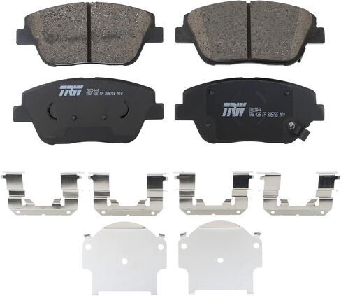 Coated Vented 300mm Disc Rotors and TRW Pro Ceramic Slotted Pad Set with Hardware and Acoustic Sensors Front Brake Kit For Hyundai Sonata Kia Optima Front Wheel Drive FWD 2011-2015 in Saudi Arabia
