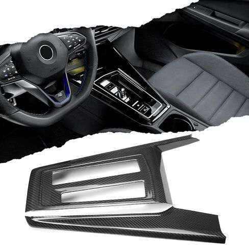 لوحة وحدات التحكم المركزية من ألياف الكربون الجافة لسيارة VW Golf MK8 GTI GTD GTE Golf R Line 2021 2022 2023 2024 2025، لغطاء ناقل الحركة Golf 8.5 (كربون لامع) in Kuwait