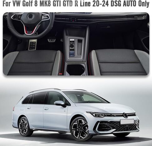 Dry Carbon Fiber Center Consoles Panel for VW Golf MK8 GTI GTD GTE Golf R Line 2021 2022 2023 2024 2025,for Golf 8.5 Gear Shift Cover (Glossy Carbon) in Saudi Arabia