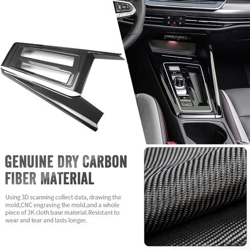 Dry Carbon Fiber Center Consoles Panel for VW Golf MK8 GTI GTD GTE Golf R Line 2021 2022 2023 2024 2025,for Golf 8.5 Gear Shift Cover (Glossy Carbon) in Saudi Arabia