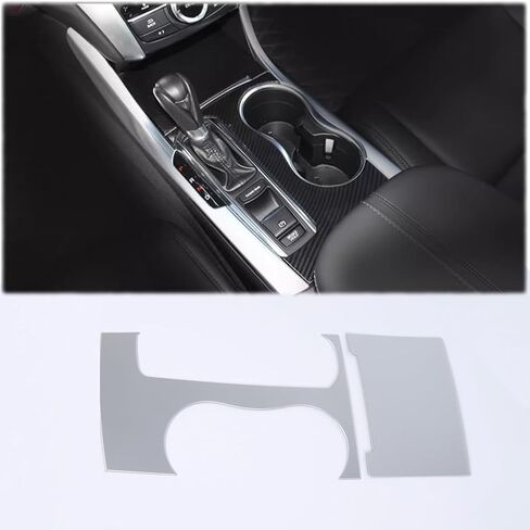 MUXEE قطعتان من وحدة التحكم المركزية ناقل الحركة الأوتوماتيكي وغطاء حامل أكواب لـ Acura TLX 2015-2020 - ملحقات داخلية رياضية من ألياف الكربون ABS (مع رافعة ناقل الحركة) in Kuwait