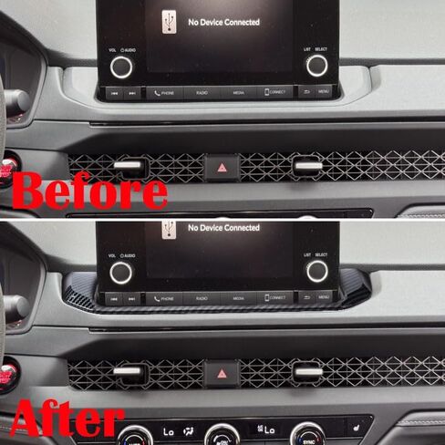 Fit for Honda Accord LX SE EX 2023 2024 2025 2026 Center Navigation Frame Trim Cover，Carbon Fiber Style Plastic Panel Compatible with 7-Inch Touchscreen in Saudi Arabia