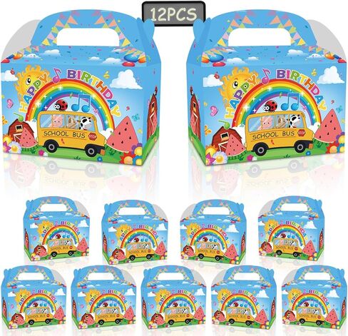 YOOUUQIAN 12 PCS Cartoon Melon Birthday Party Supplies, Kid Party Decorations Gift Bags,candy boxes,Boys and Girls Birthday Party Favors Bag in Saudi Arabia