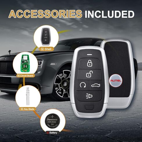 Autel MaxiIM مفتاح فارغ IKEYAT5TPR 5 أزرار مفتاح ذكي عالمي، مفتاح قرب فارغ قابل للبرمجة متوافق مع KM100، 315/433/868/915 ميجا هرتز استبدال متعدد التردد لأكثر من 700 مركبة in Kuwait