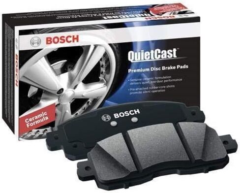 مجموعة وسادات الفرامل القرصية السيراميكية الفاخرة من BOSCH BC375 QuietCast - متوافقة مع سيارات مختارة Ford Bronco، E-150 Econoline، E-150 Econoline Club Wagon، F-150؛ أمام in Kuwait