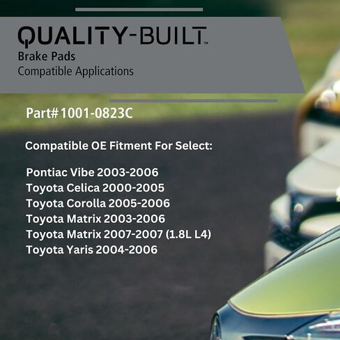 QUALITY-BUILT Rear Ceramic Brake Pads, Premium 1001-0823C, Compatible with 2000-2007 Pontiac/Toyota (Celica, Corolla, Matrix, Vibe, Yaris) in Saudi Arabia