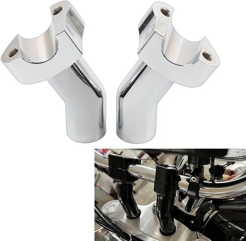 Cnonee1 Pullback Handlebar 3 1/2" Clamp Risers CNC Chrome Motorbike for Harley Dyna for Street bob for Softail for Sportster in Saudi Arabia