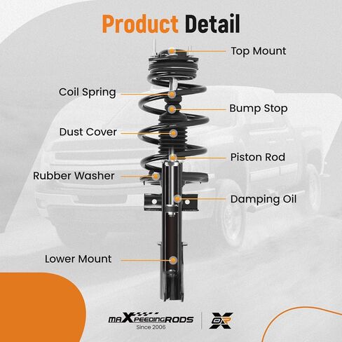 maXpeedingrods Front Strut for Chevy Traverse GMC Acadia Buick Enclave 2013-2017, 172949 Complete Shock Absorber Strut with Coil Spring Assembly (6pcs Struts Kit) in Saudi Arabia