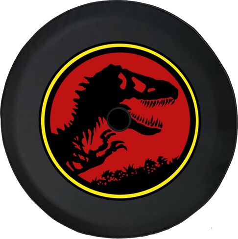 T Rex Dinosour Park Black Spare Tire Cover 32-33 Inch for Jeep Wrangler JL RV SUV Camper Trailer - Waterproof Dustproof UV Resistant with Backup Camera Hole in Saudi Arabia