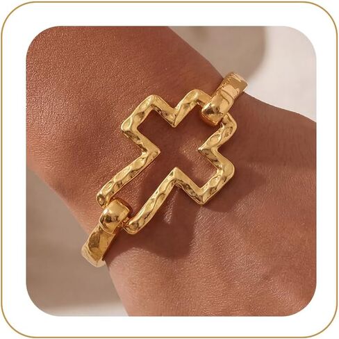 Moodear Chunky Gold Bangle Bracelets for Women – 14K Gold Plated Statement Cuff Bracelet, Trendy Fashion Jewelry Bangles Gifts for Her in Saudi Arabia
